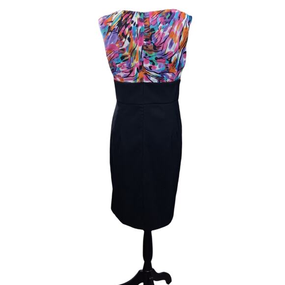 Y2K Dress Empire Waist Dressy Career A-Line Pleats Yoke 12 StainedGlass Abstract - Picture 11 of 11